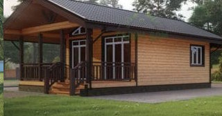 Проект одноэтажного дома из бруса с террасой - Строительство в Ногинске от Строй-Нгн от 136929 руб.